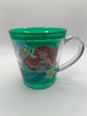 Vintage Disney Store Ariel Little Mermaid Glitter Shake Cup 6oz Plastic